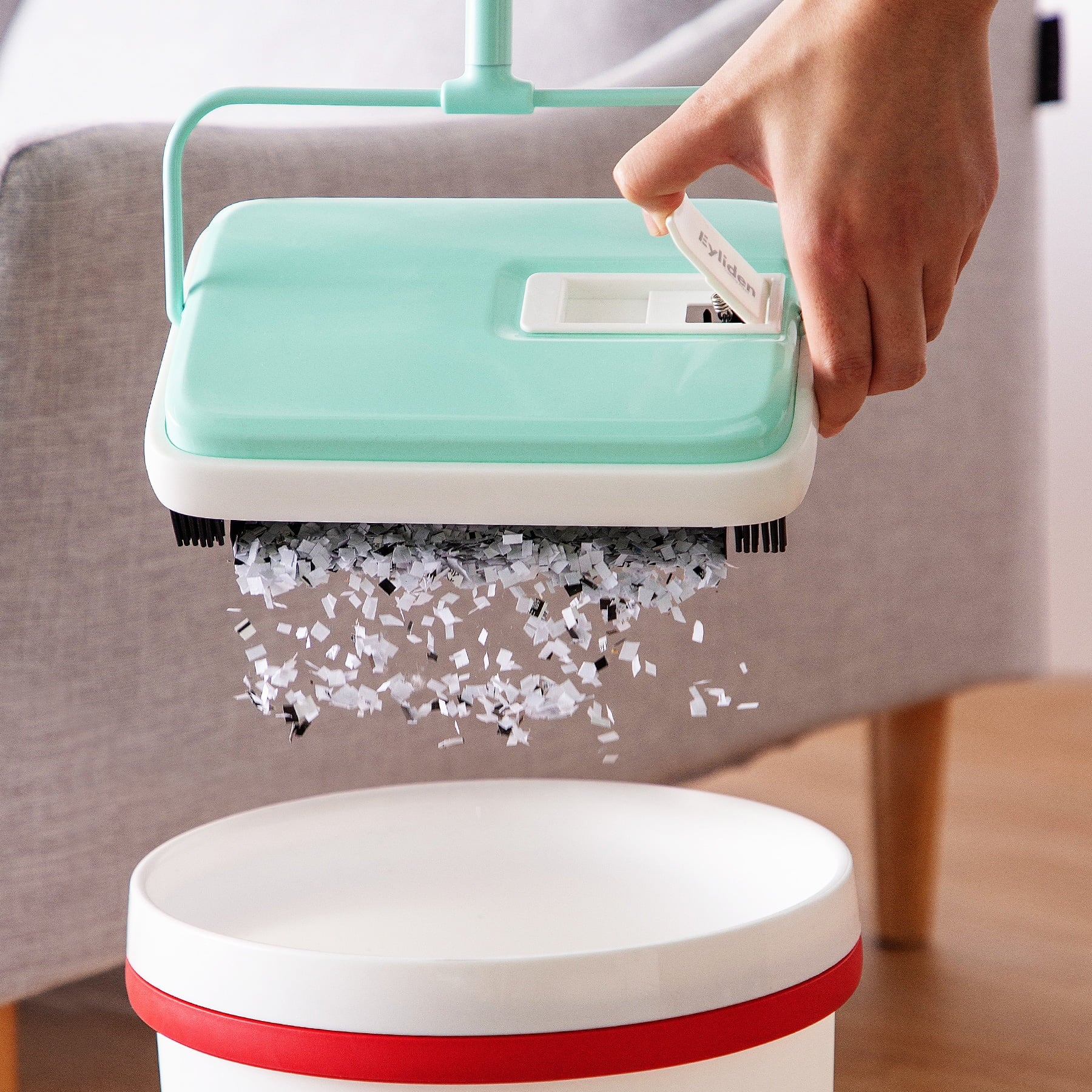 Hand Push Carpet Sweeper, Mini Size Lightweight, Non Electric, No Noise, Green