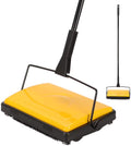 Manual Hand Push Carpet Sweeper Cleaner for Low Carpets Rugs, Yellow Color