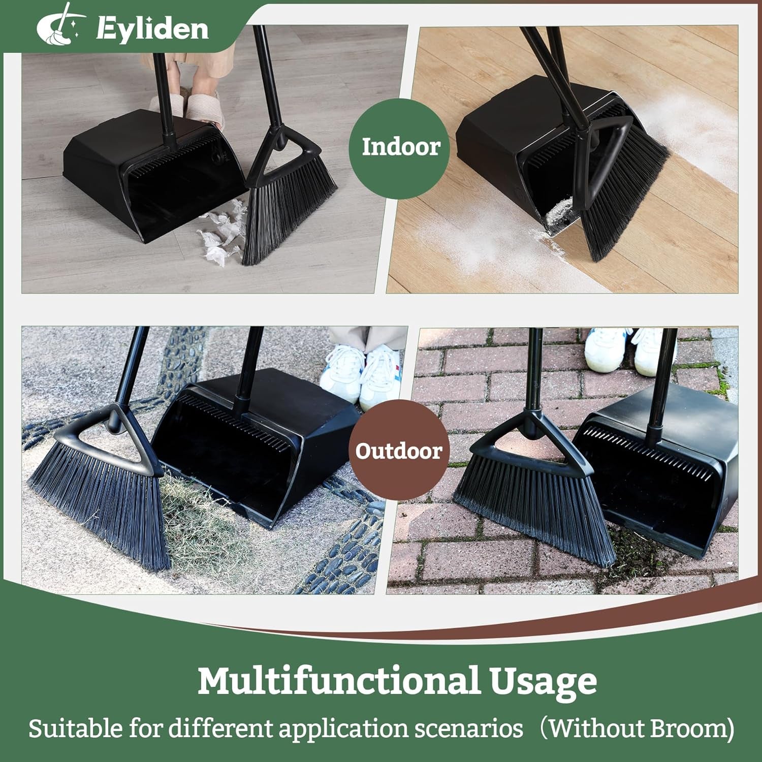 Large Commercial Dustpan with Comb Teeth, Upright Heavy Duty Dust Pan for Restaurants Garages Courtyard Sidewalks Lobby Home Kitchen Room Office Classroom (1Pc Dustpan)
