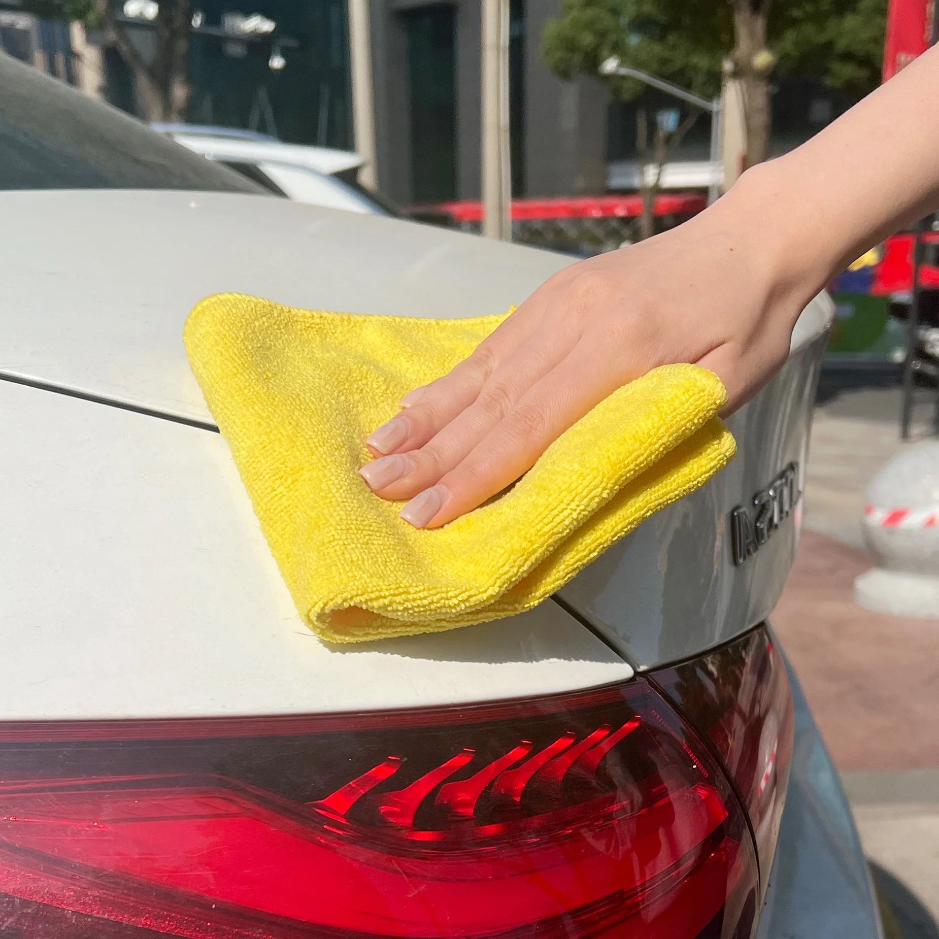 Microfiber Cleaning Cloths Wipe for Kitchen, Car Clean, Washable, Pack of 10, Size:12.6" X 12.6", Blue, Yellow, Gray
