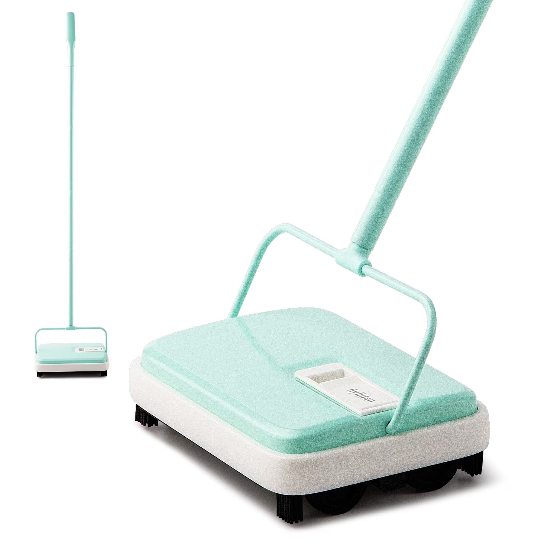 Hand Push Carpet Sweeper, Mini Size Lightweight, Non Electric, No Noise, Green