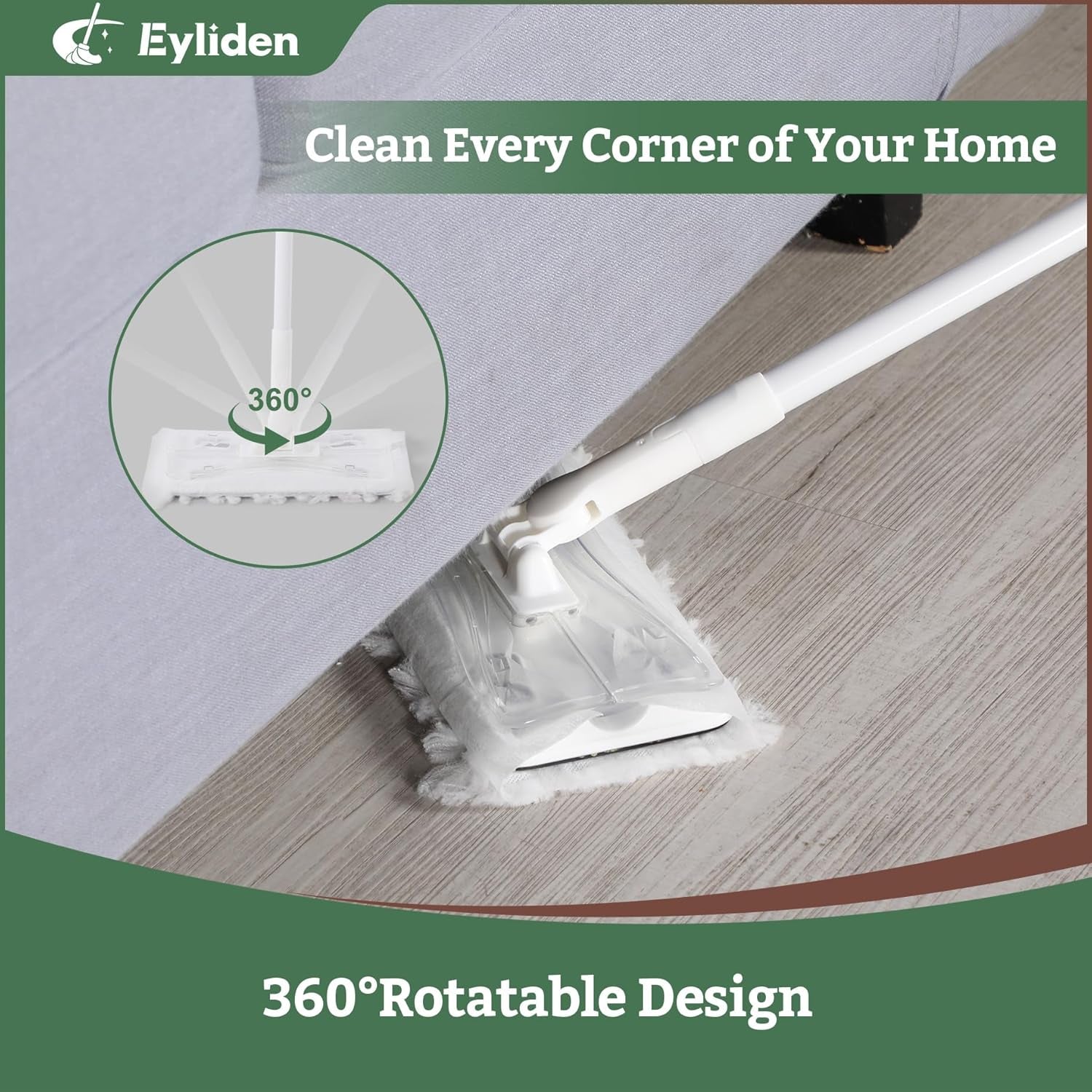 Sweeper Mop with 58" Long Handle, 36 Disposable Dry Refills | 12 Heavy-Duty Pet Hair Pads, 24 Dry Sweeping Cloths, for Hardwood Tile Vinyl Floor & Multi Surface Cleaning, Pad-Lock System