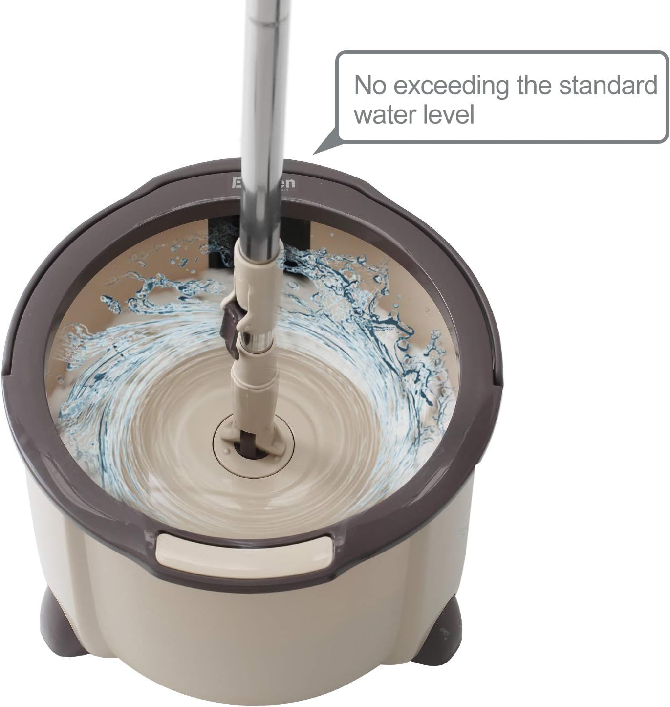 Spin Mop and Bucket Set, 2 Microfiber Heads, Wash & Dry | Self-Cleaning Mop Bucket System for Hardwood, Tile, Vinyl Floors, Adjustable Stainless Steel Handle, Space-Saving Design