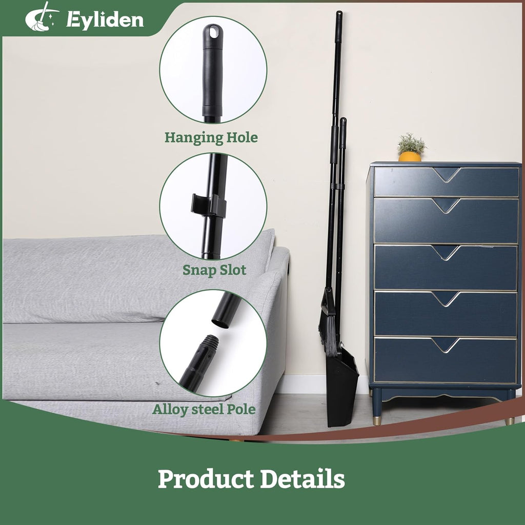 Large Commercial Dustpan with Comb Teeth, Upright Heavy Duty Dust Pan for Restaurants Garages Courtyard Sidewalks Lobby Home Kitchen Room Office Classroom (1Pc Dustpan)