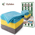 Microfiber Cleaning Cloths Wipe for Kitchen, Car Clean, Washable, Pack of 10, Size:12.6" X 12.6", Blue, Yellow, Gray